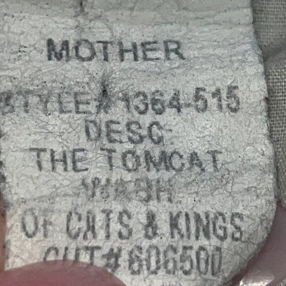 MOTHER SUPERIOR THE TOM CAT CHEW BLACK JEANS in OF CATS and KINGS WASH W24 L24 - Picture 14 of 15